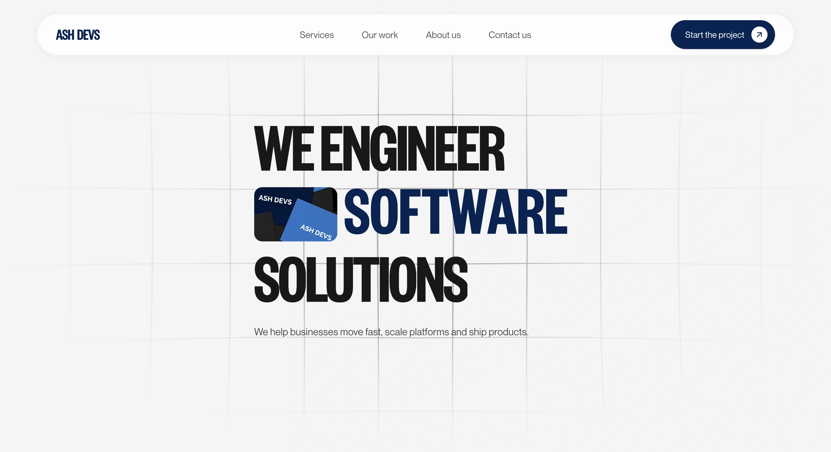 ASH Devs agency website homepage