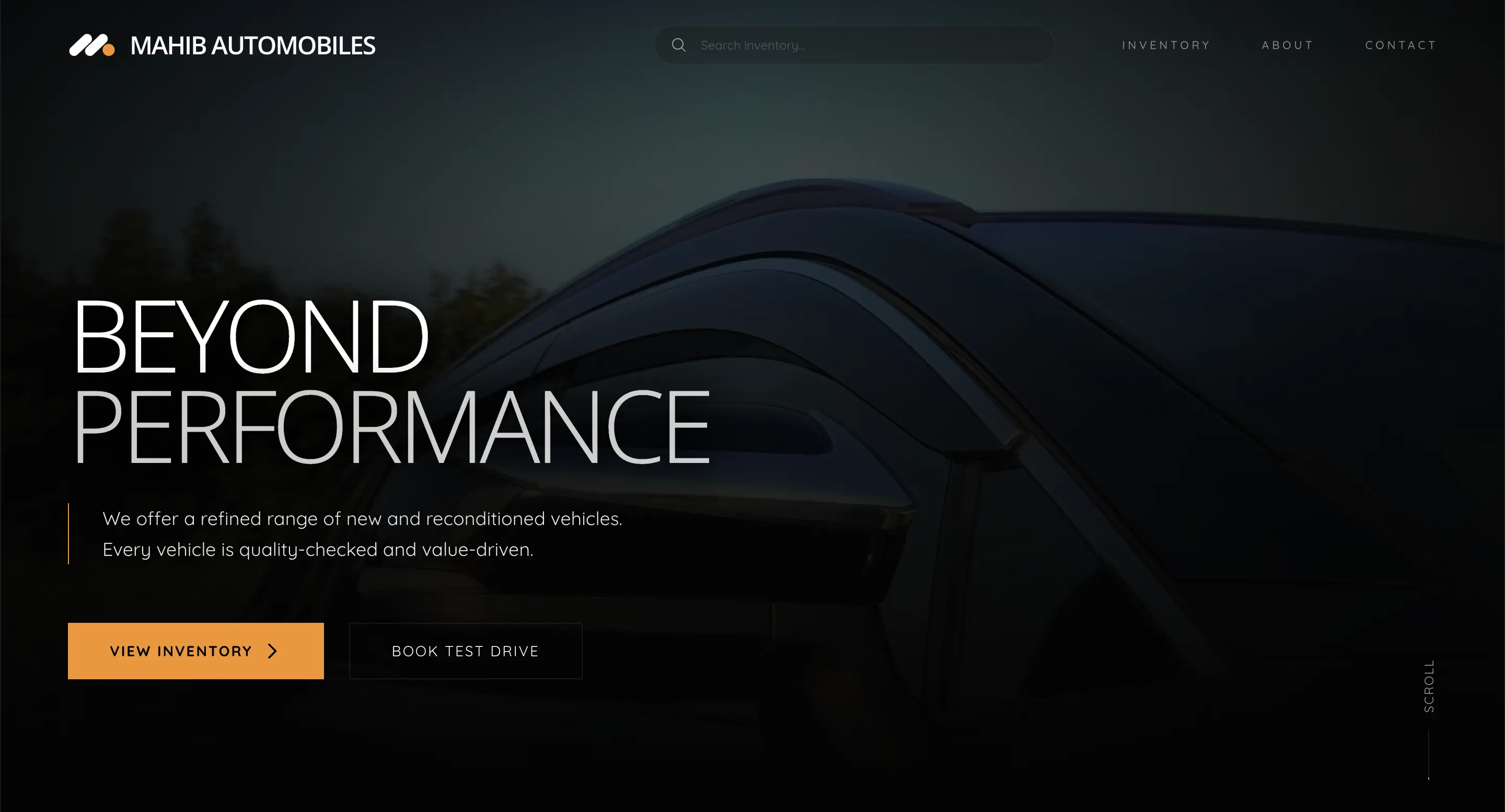 Mahib Automobiles responsive interface